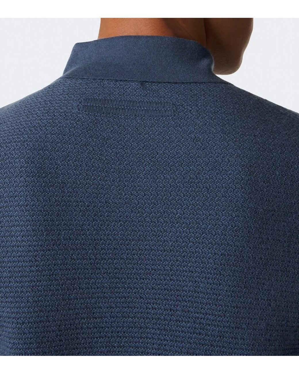 Zegna Blue Cashmere Polo Sweater for men