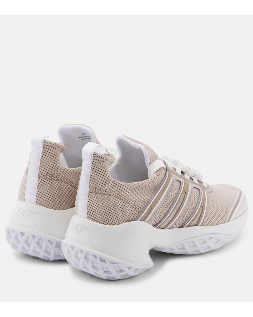 Roger Vivier White Viv' Run Embellished Platform Sneakers