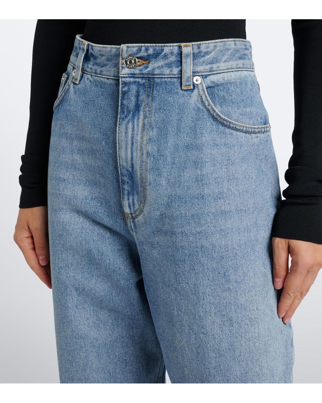 Erdem Blue High-Rise Wide-Leg Jeans