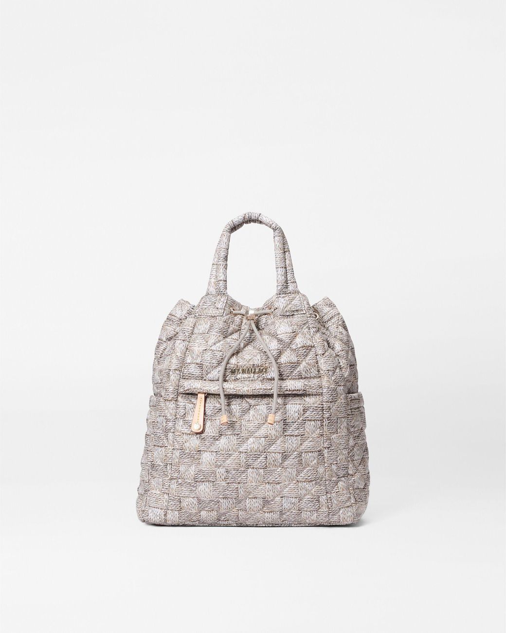 MZ Wallace Jute Oxford Small Metro Convertible Backpack in Natural Lyst