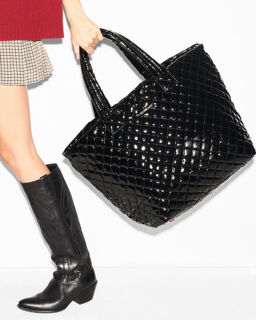 Large Metro Quilted Tennis Tote Bag in Black