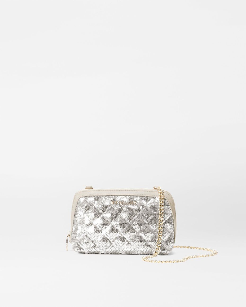 MZ Wallace Ice Sequin Small Emily Crossbody in White | Lyst