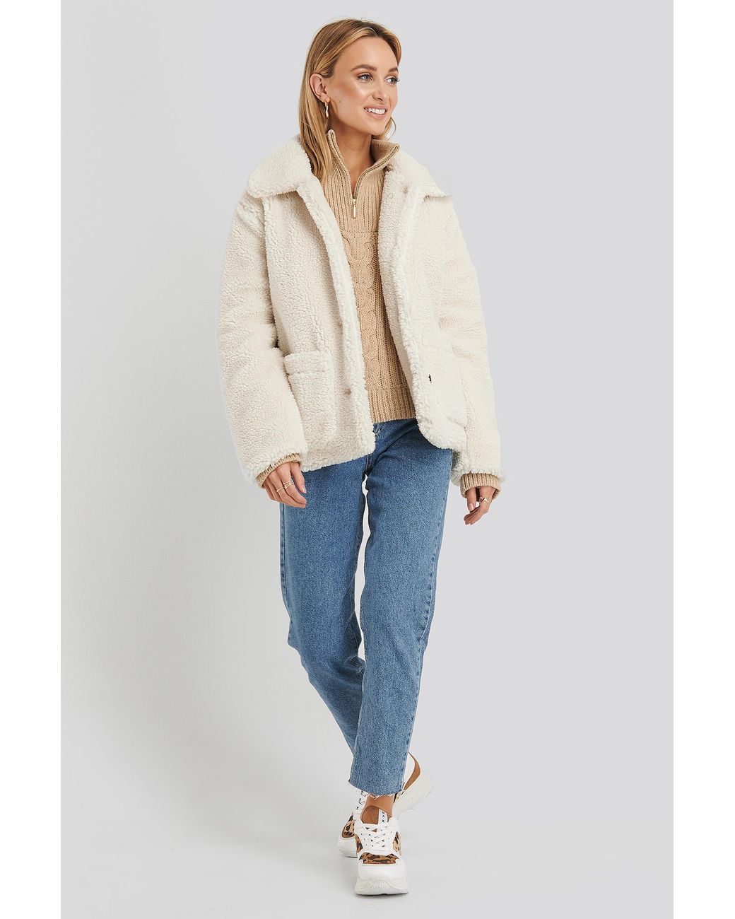 off white teddy jacket