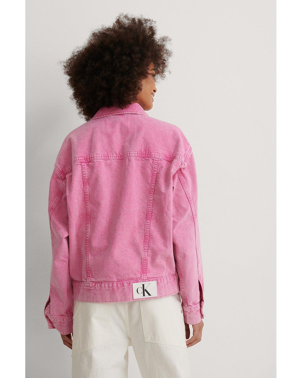 calvin klein pink denim jacket