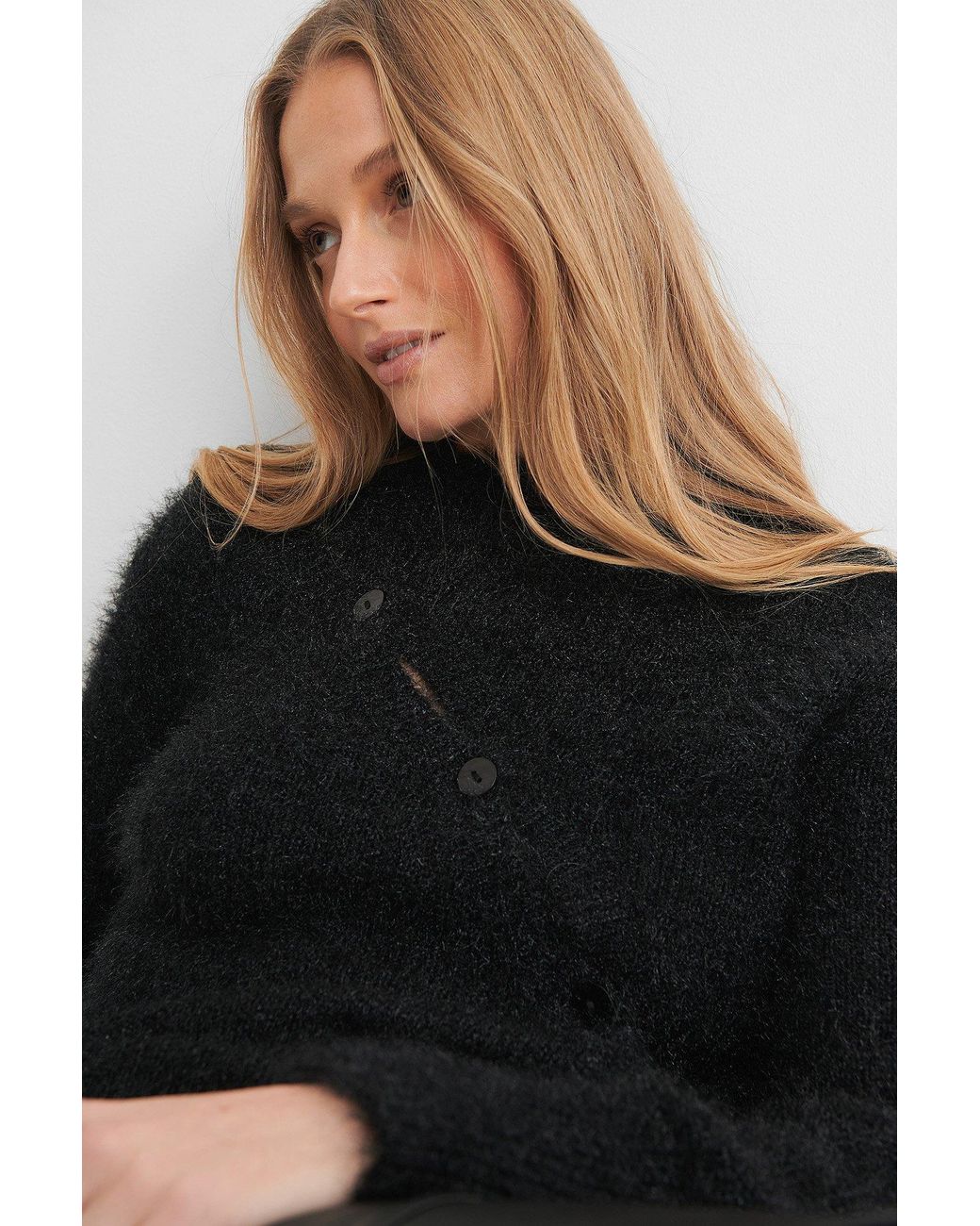 NA-KD Synthetic Black Diagonal Buttoned 