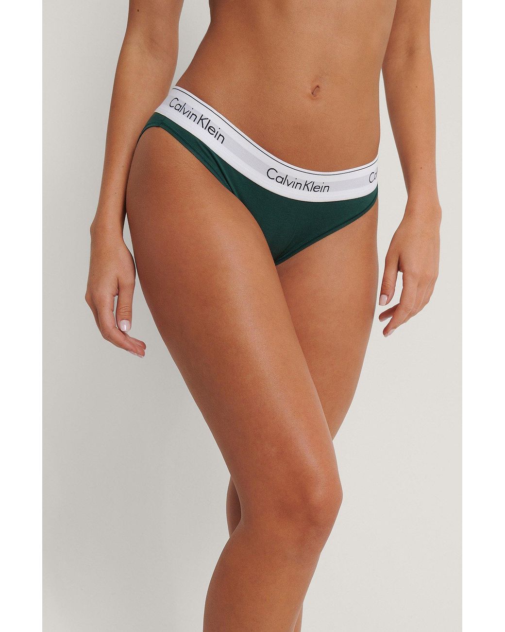 Calvin Klein Women's Green Bikini Cotton Panties
