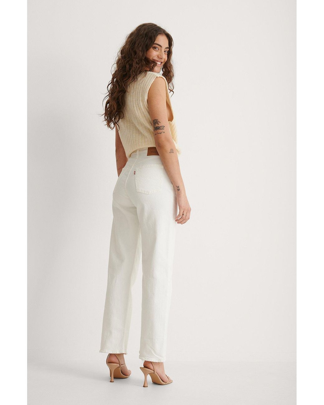 levi's ribcage straight white