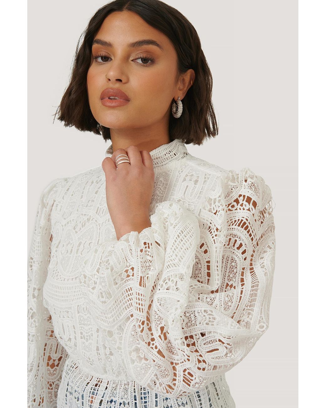 lace high neck blouses