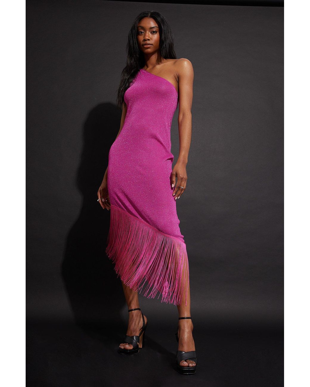 Fine Knitted Fringe Lurex Dress | Lyst UK