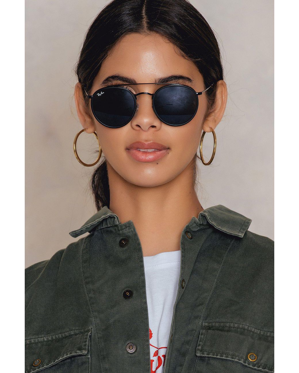 Ray-Ban Round Double Bridge in Blue 