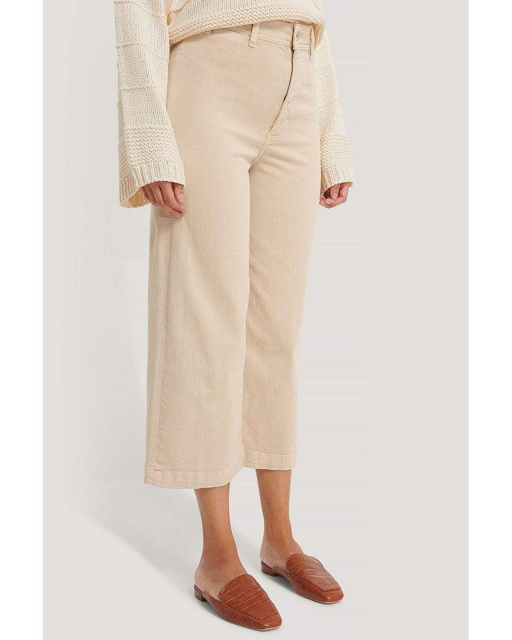 Mango Denim Beige Carlota Jeans in 
