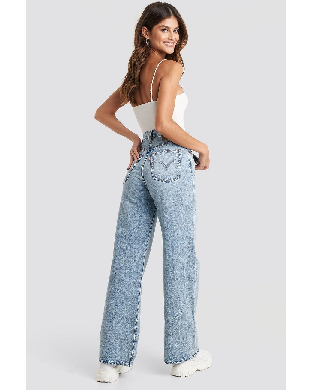 Levi's Ribcage Wide Leg Jeans Blue | Lyst UK