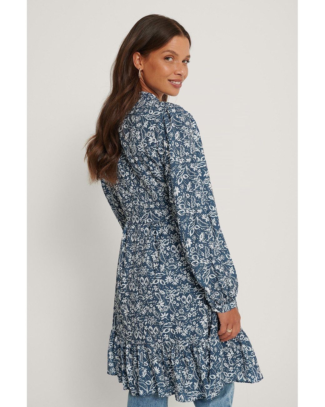Trendyol Synthetik Kleid Mit Blumenmuster in Blau - Lyst