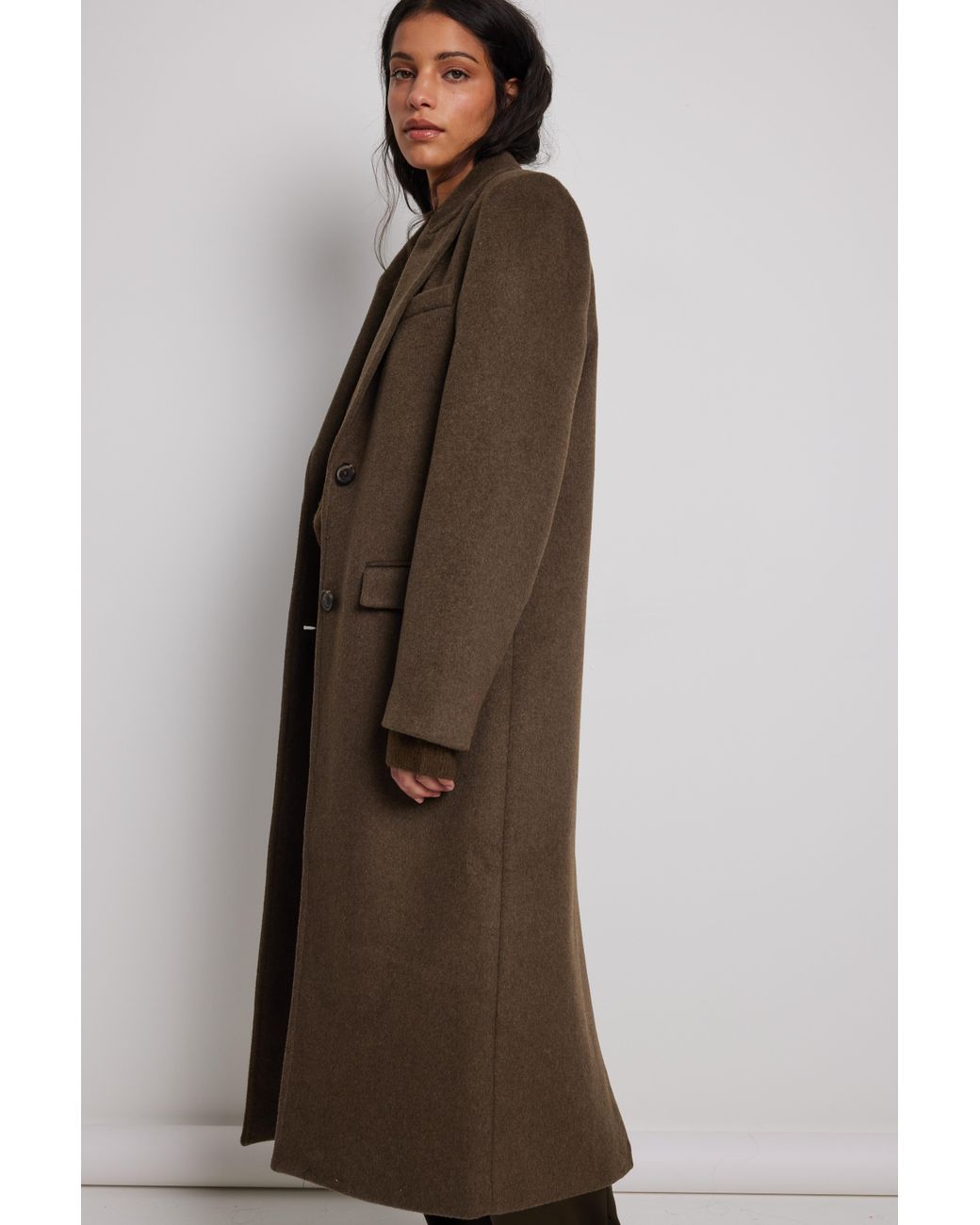 oversized wool blend coat