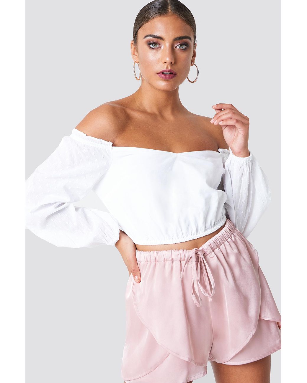 Gather Balloon Off Shoulder Tops