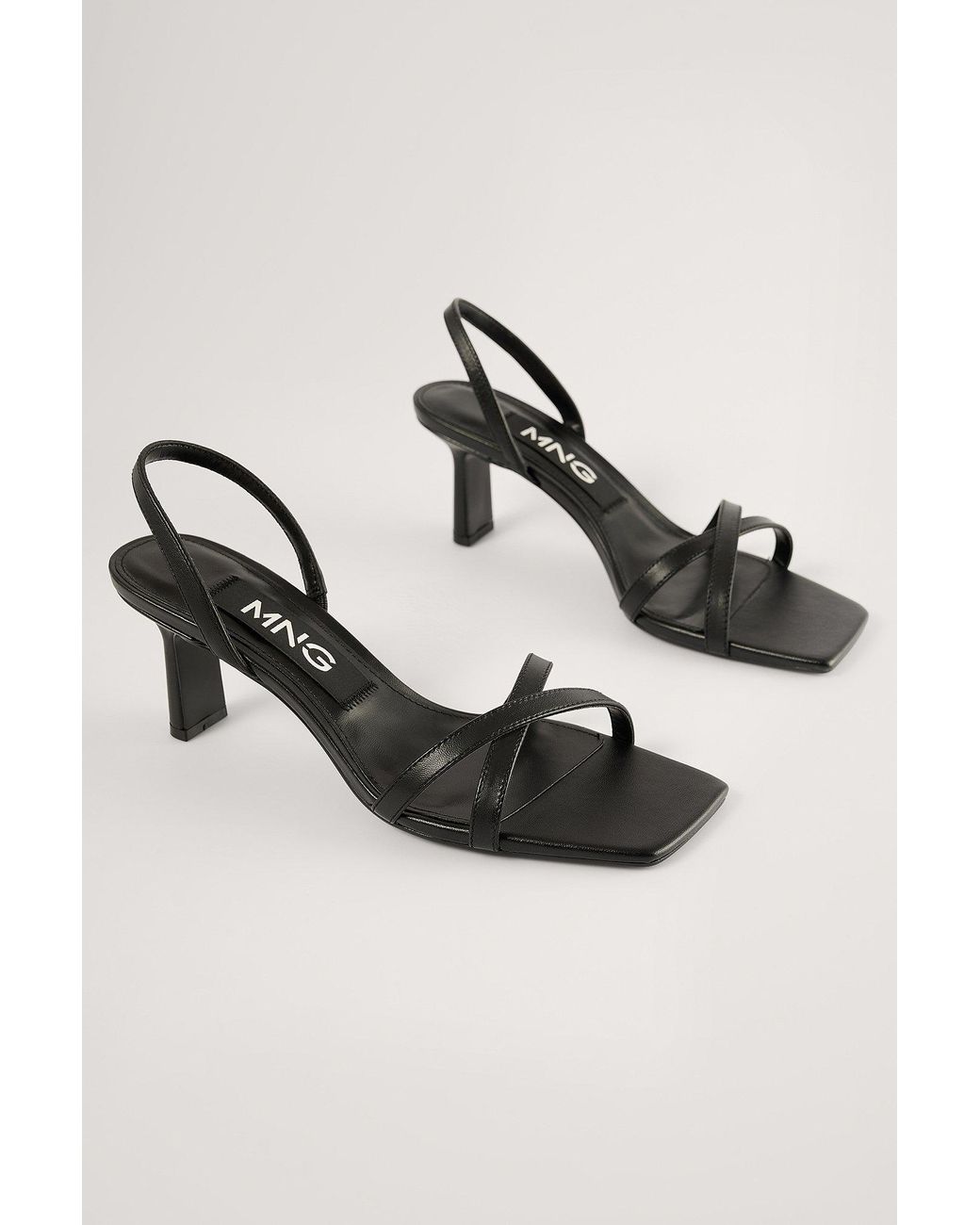 Mango Sandalen Met Hakken En Bandjes in het Zwart | Lyst NL