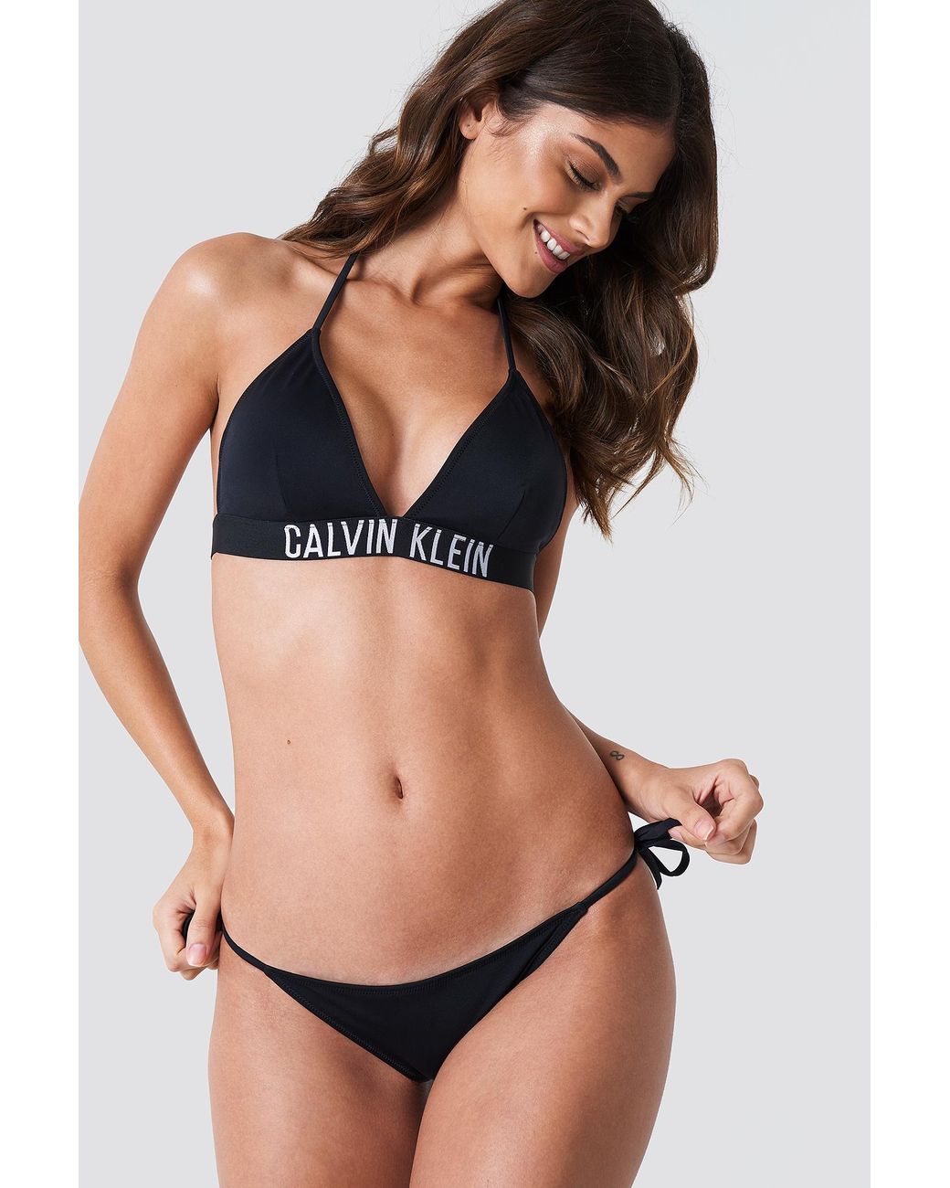 Calvin Klein Cheeky String Side Tie Bikini Panties Black | Lyst