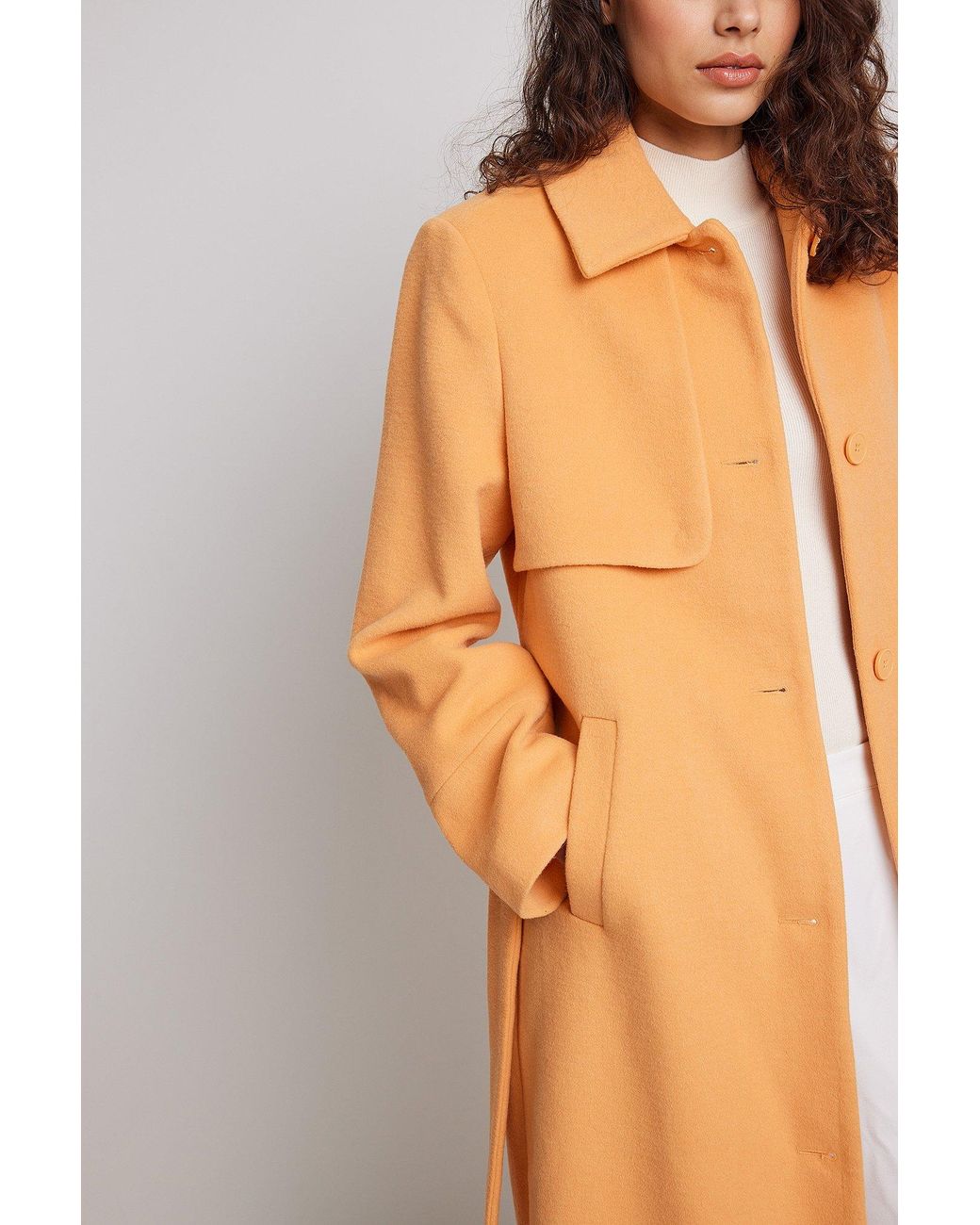 Manteau oversize, mélange de laine NA-KD en coloris Orange | Lyst