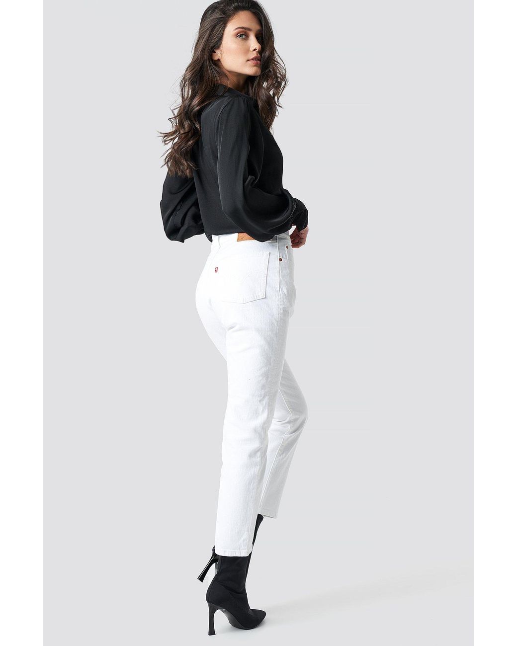 Levi's 501 Crop Jeans White | Lyst UK