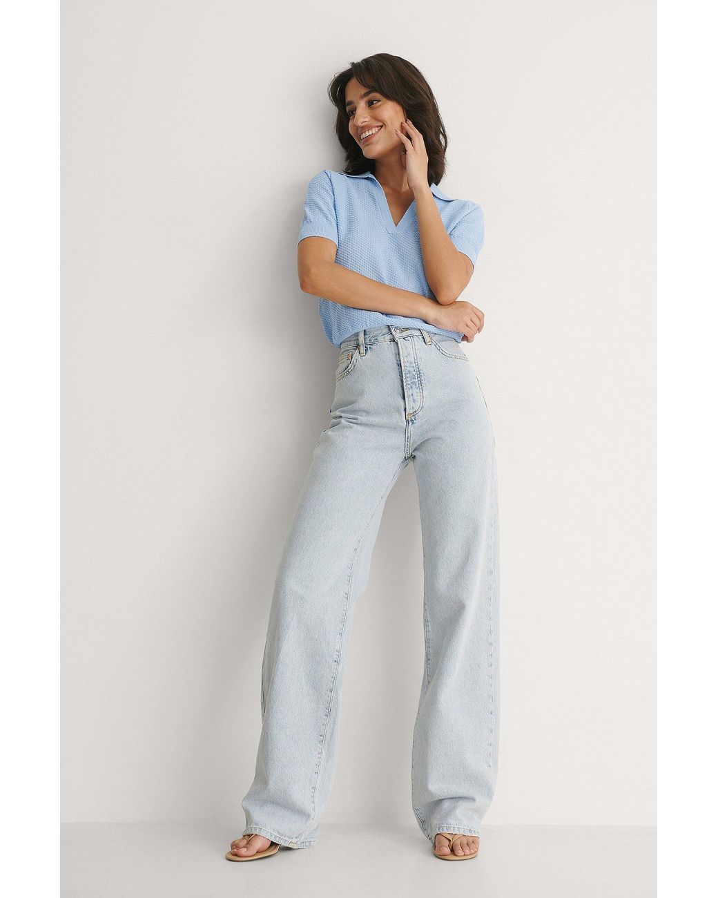 Mango Denim Blue Kaia Jeans | Lyst