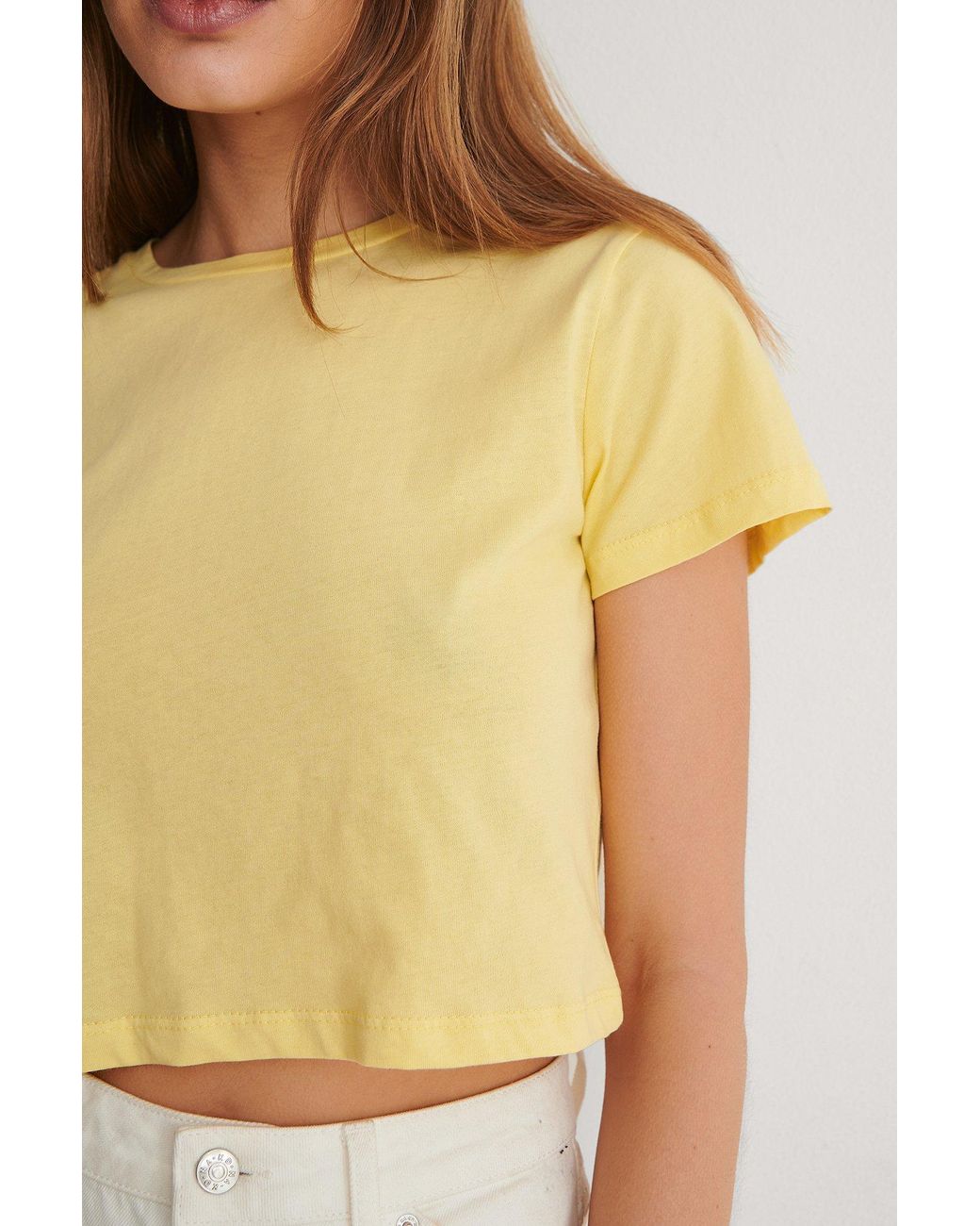 Trendyol Yellow Cropped Basic Tshirt Lyst