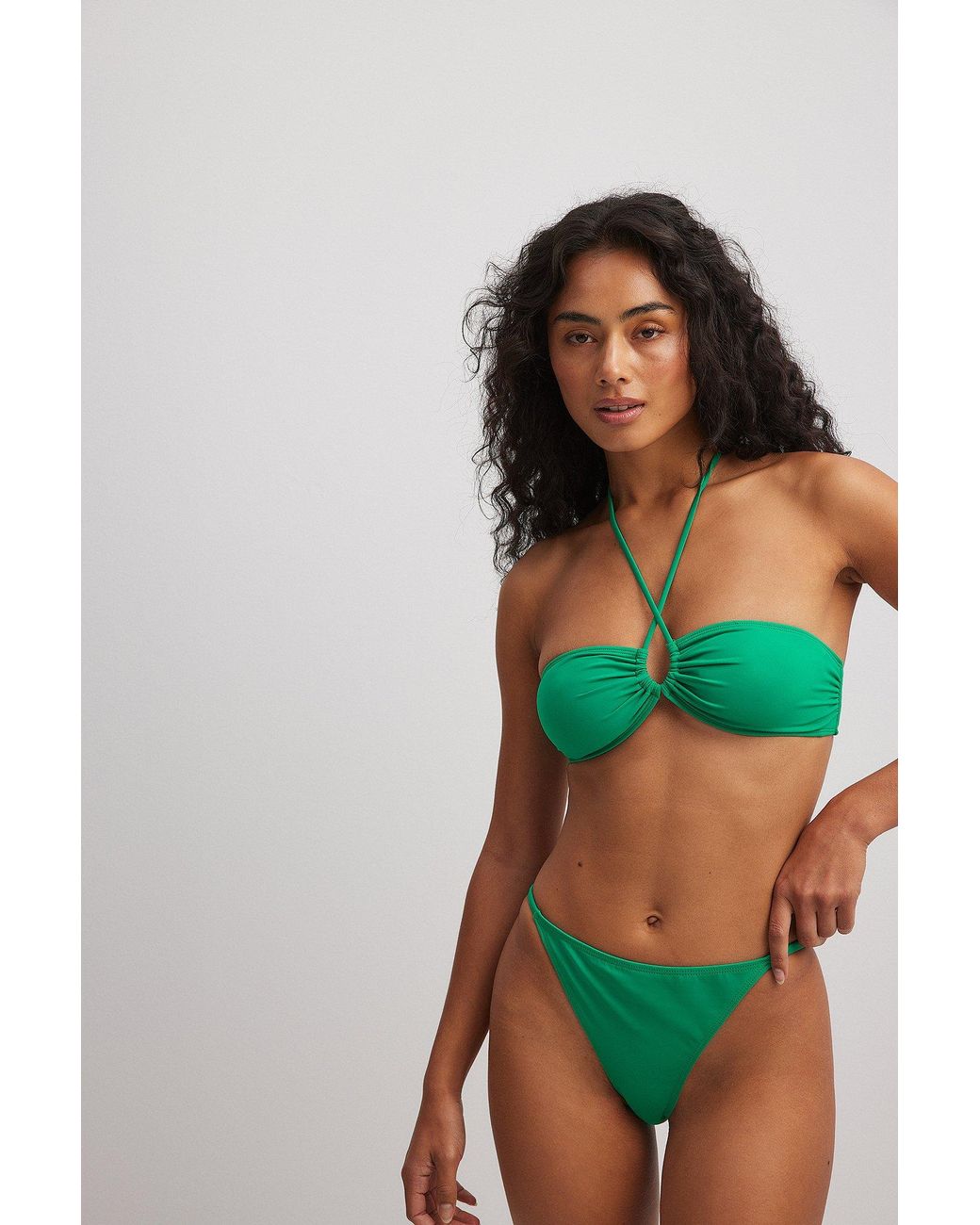 NA-KD Thin Strap Bikini Panty in Green | Lyst