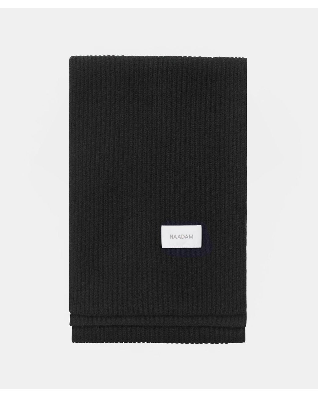 NAADAM Cashmino Ribbed Scarf in Black | Lyst
