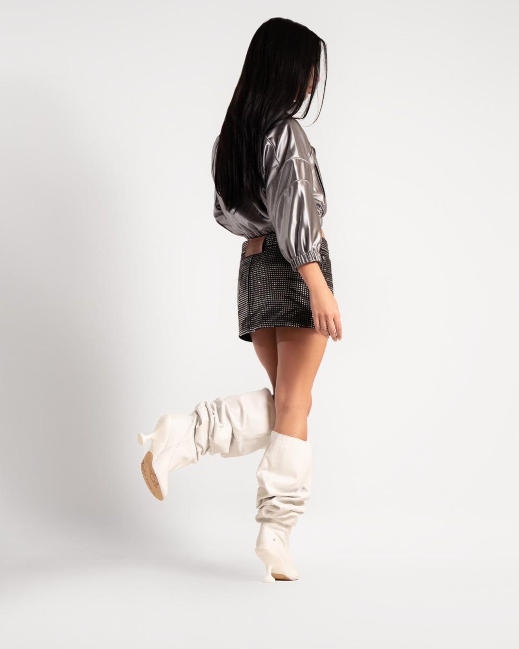 Naked Wolfe White Nappa Leather Pointed-Toe Boots