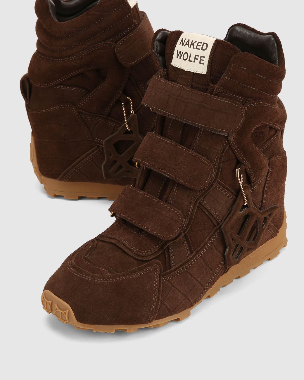 Naked Wolfe Brown Element Croc Suede