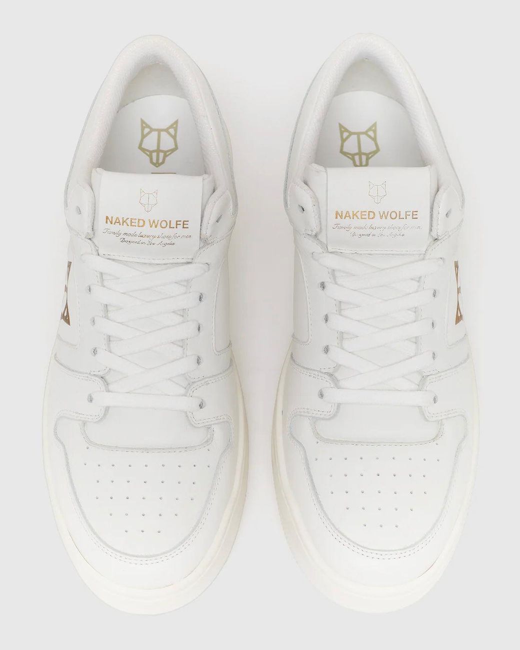 Naked Wolfe White Supple Leather Sneakers