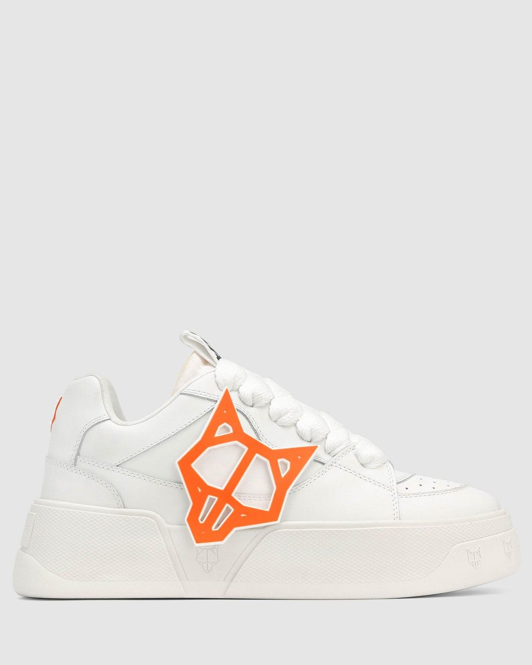 Naked Wolfe White Leather Skate-Inspired Chunky Sneakers