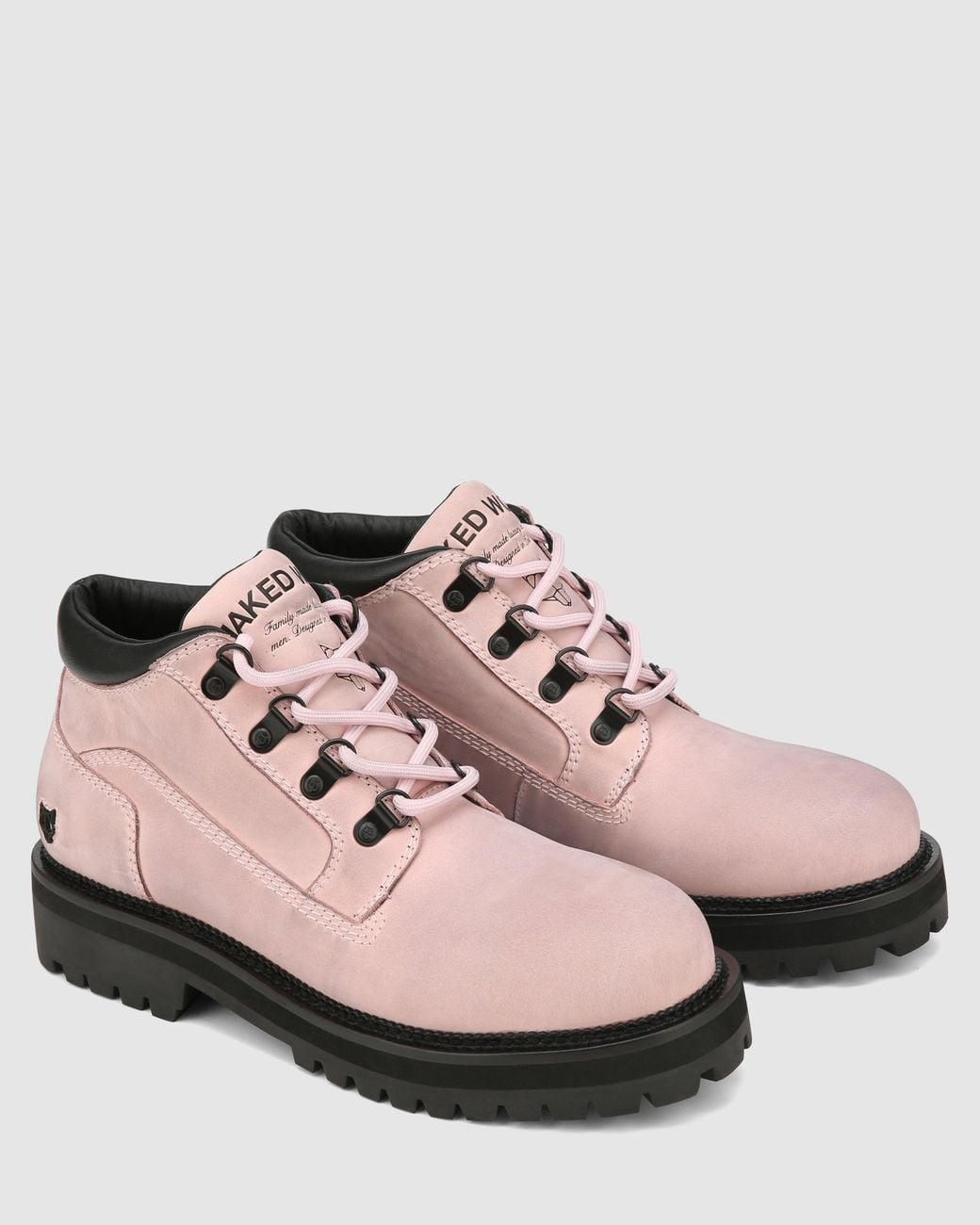 Naked Wolfe Pink Nubuck Leather Chukka Boots
