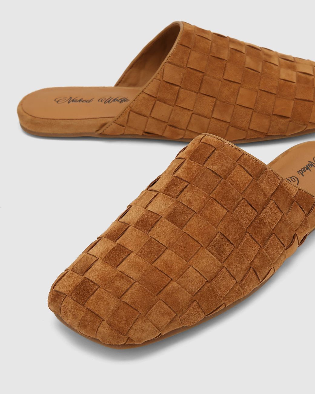 Naked Wolfe Brown The Reaper Mule Tan Woven Suede