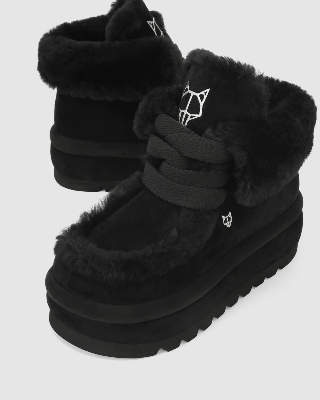 Naked Wolfe Black Bambi Suede/Shearling