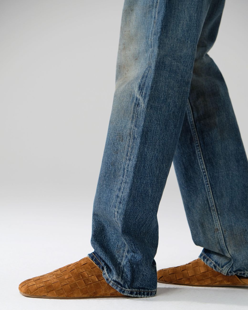 Naked Wolfe Brown The Reaper Mule Tan Woven Suede