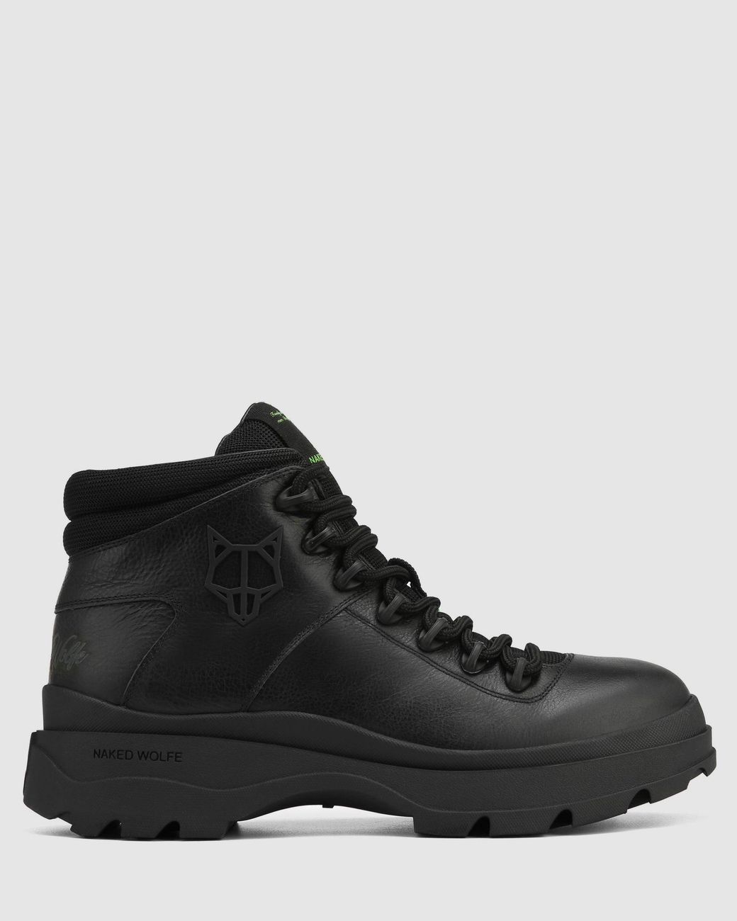 Naked Wolfe Black Leather Speed Lace Boots