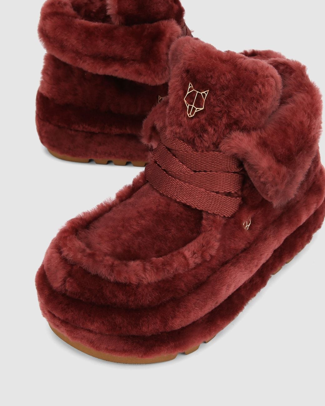 Naked Wolfe Red Bambi Burgundy Shearling