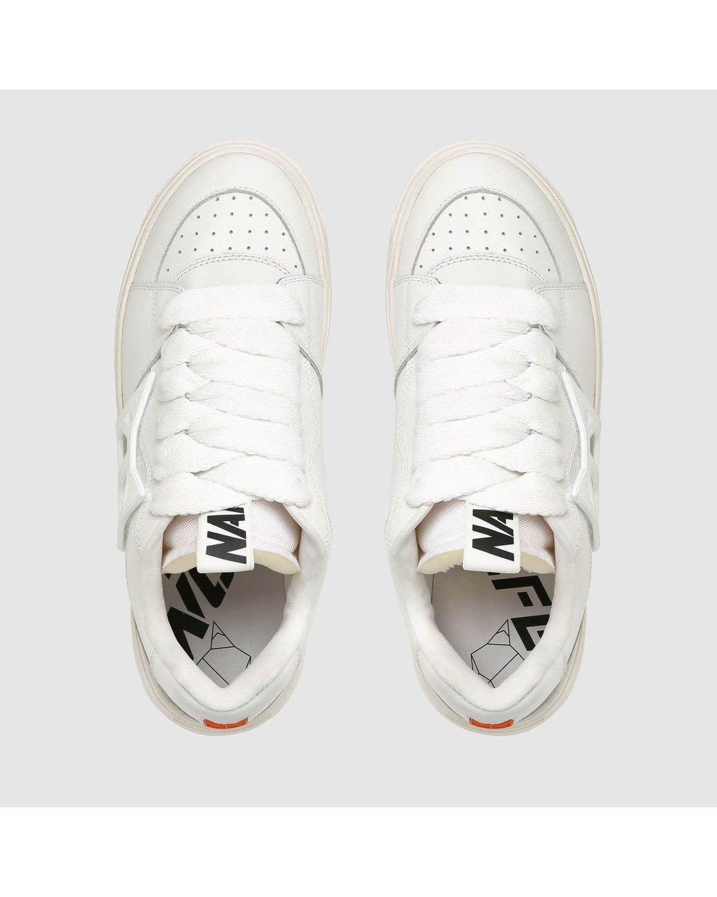 Naked Wolfe White Leather Skate-Inspired Chunky Sneakers