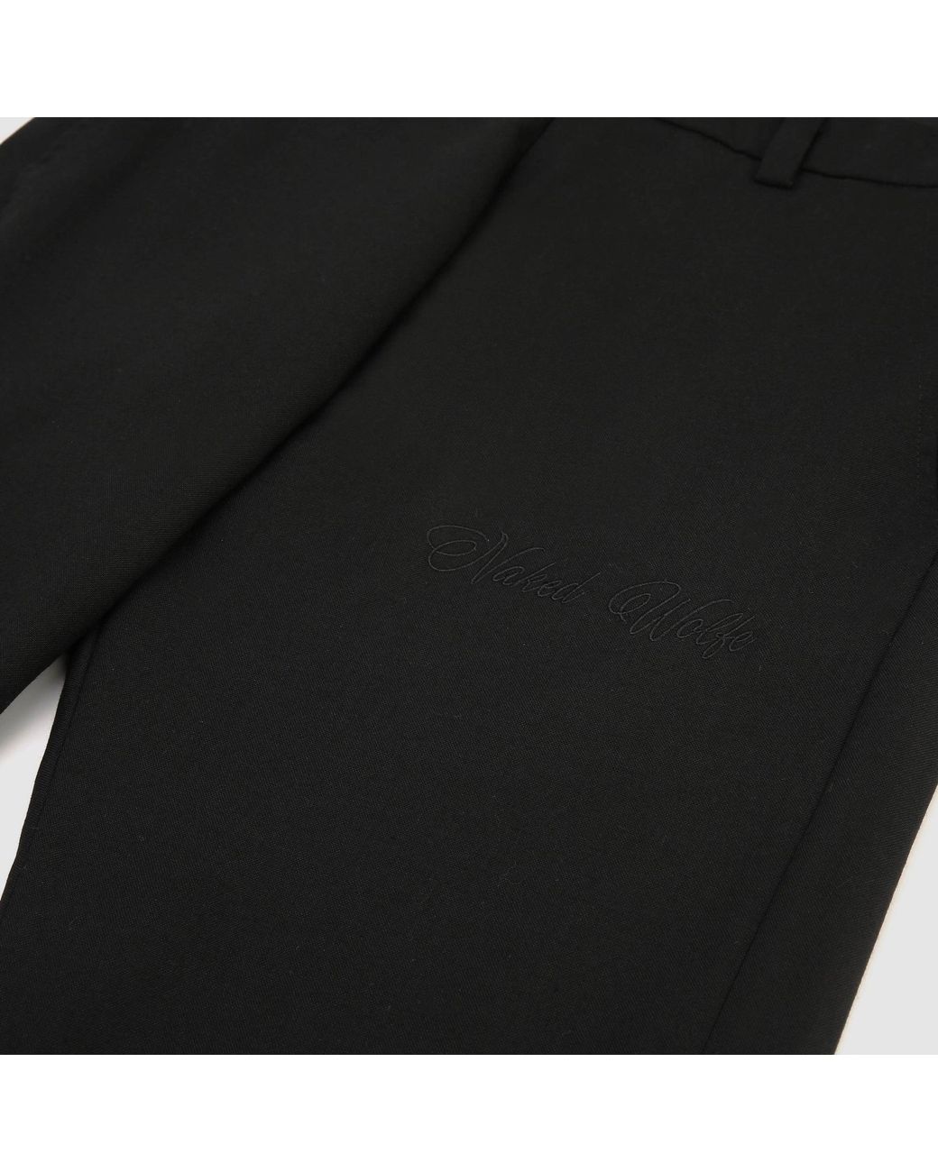 Naked Wolfe Black Flared Trousers Wool
