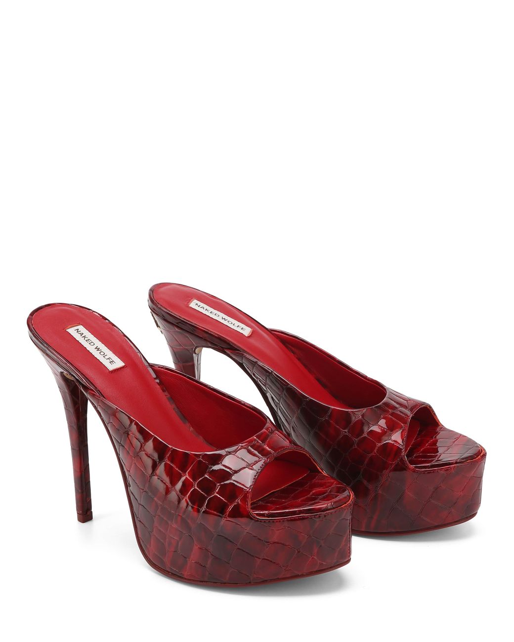【NAKED WOLFE】Texas Croc Patent Leather【厚底】 Texas Black Croc Patent Leather