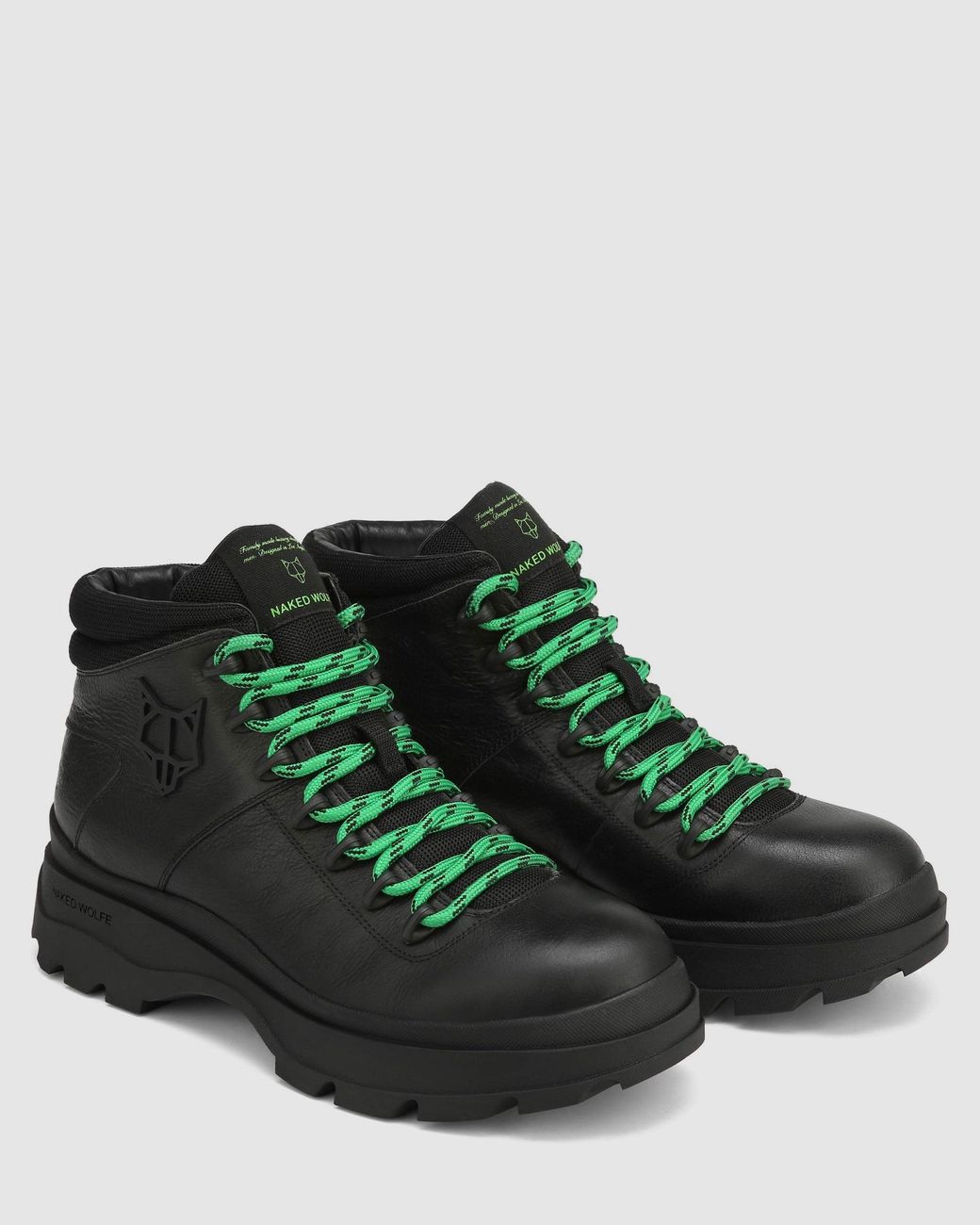 Naked Wolfe Black Leather Speed Lace Boots