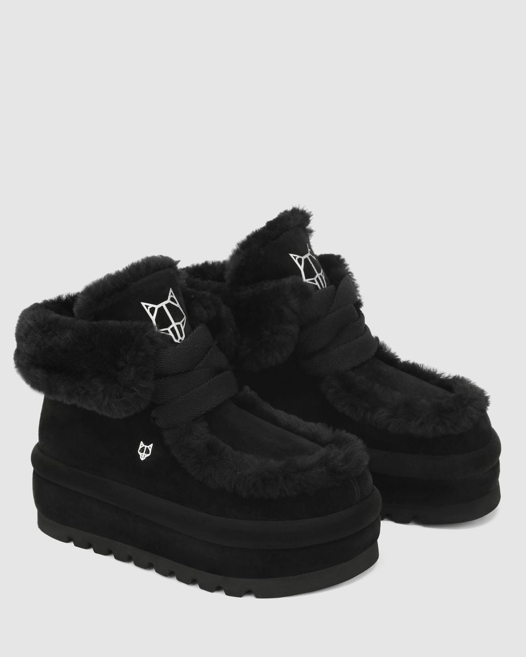 Naked Wolfe Black Bambi Suede/Shearling