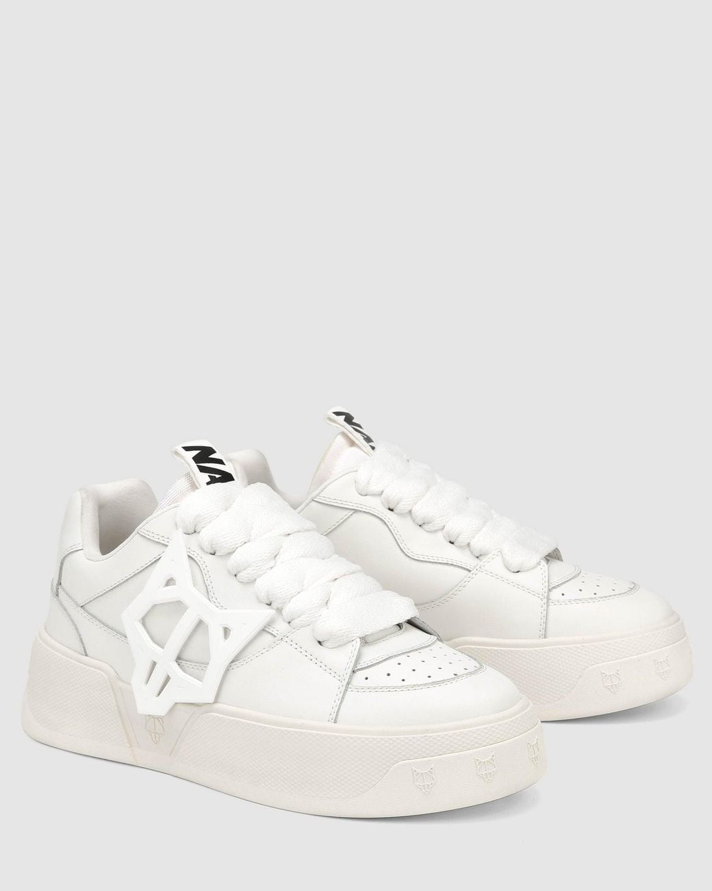 Naked Wolfe White Leather Skate-Inspired Chunky Sneakers