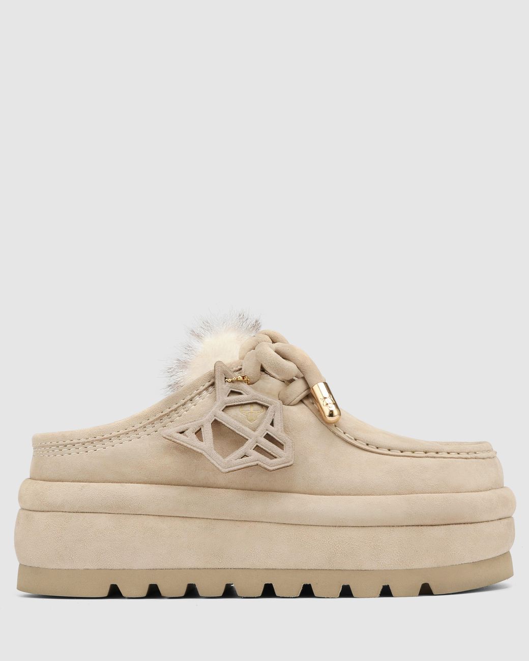 Naked Wolfe Suede Shearling Slip-On Sneakers in Natural | Lyst display picture 2