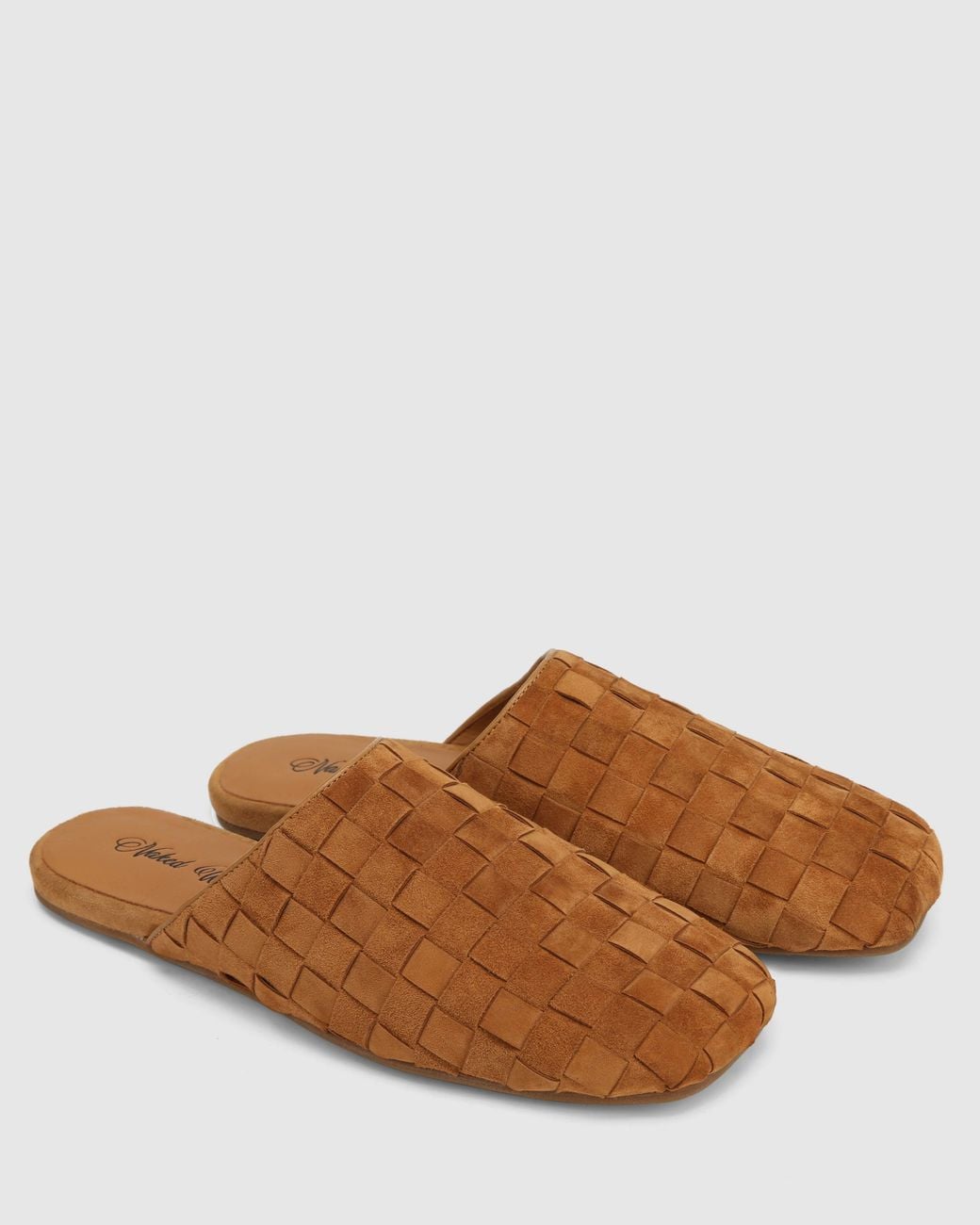 Naked Wolfe Brown The Reaper Mule Tan Woven Suede