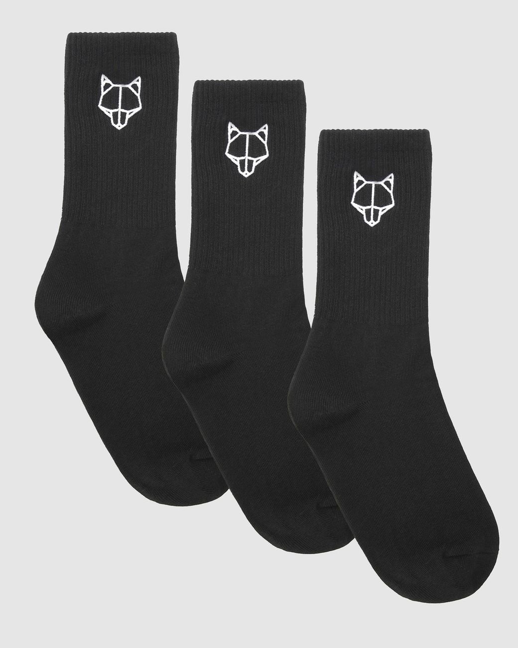 Naked Wolfe Black 3 Pack Crew Socks