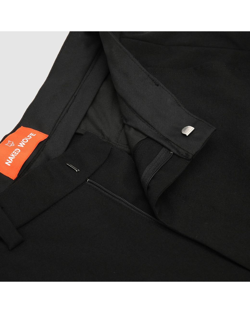 Naked Wolfe Black Flared Trousers Wool