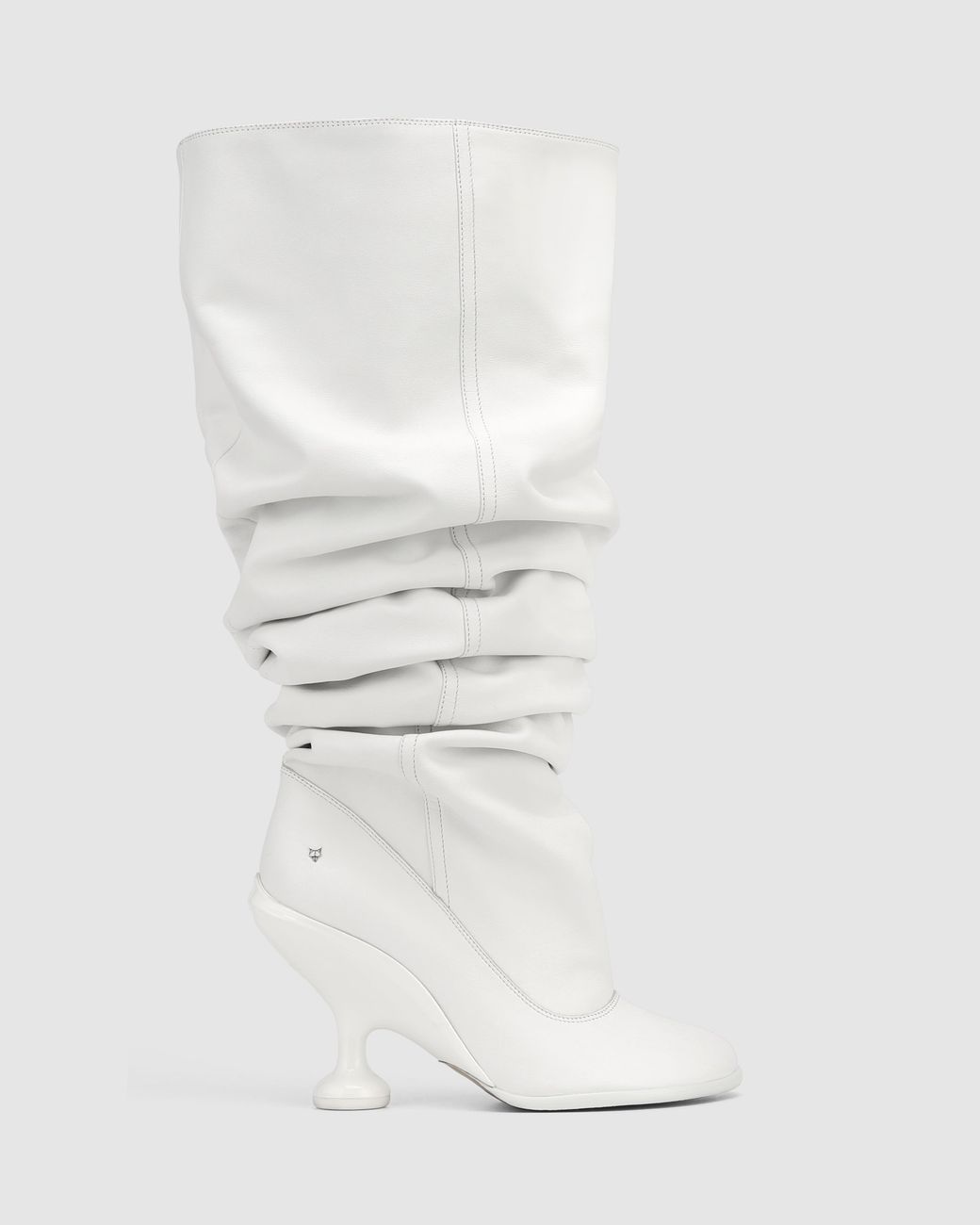 Naked Wolfe White Nappa Leather Pointed-Toe Boots