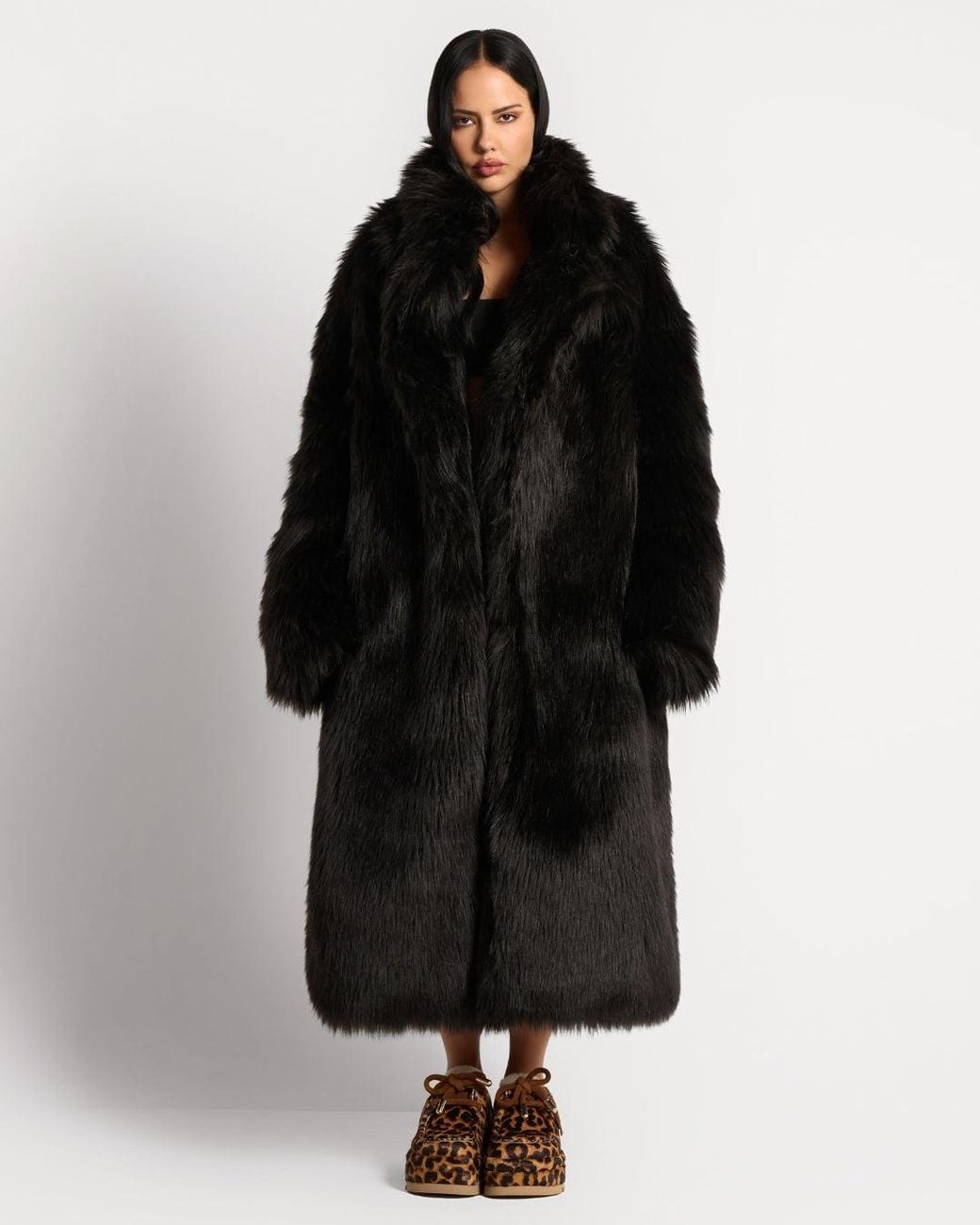 Naked Wolfe Brown Blizzard Leopard Pony/Shearling