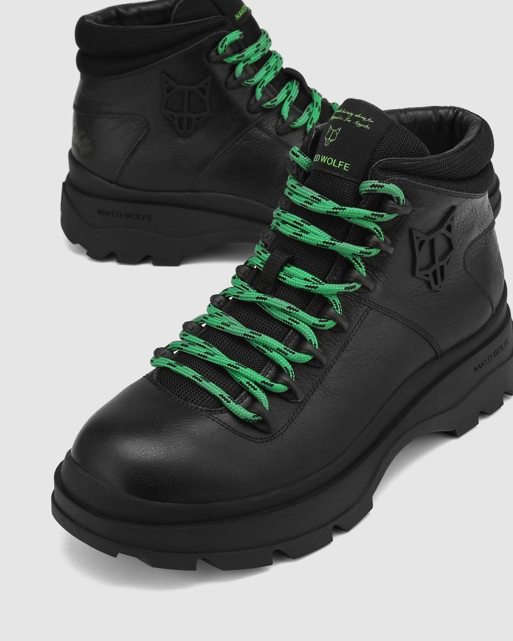 Naked Wolfe Black Leather Speed Lace Boots
